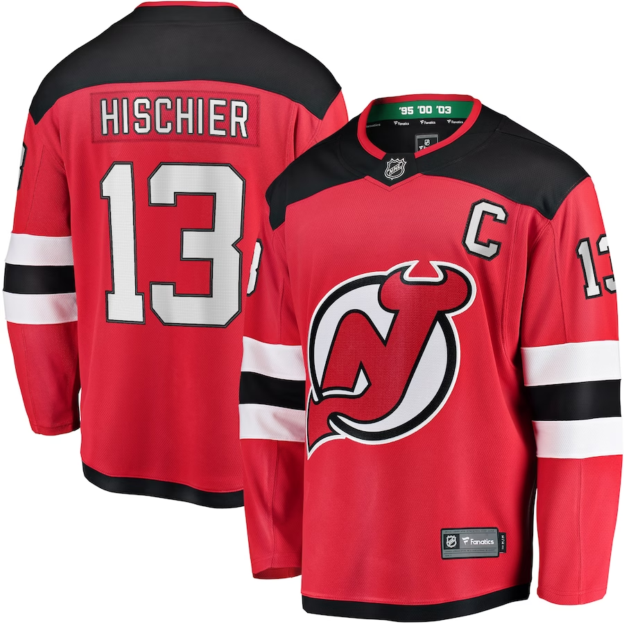 Men's New Jersey Devils Nico Hischier #13 Red Jersey